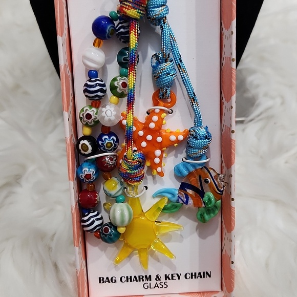 🔹️Piper K 🔹️beautiful  Beaded Sea And Sun Glass Keychain bag charm Key Chain - Picture 7 of 7